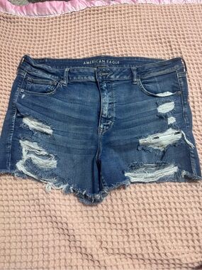 American Eagle Outfitters Distressed Indigo Blue Denim Cutoff Shorts